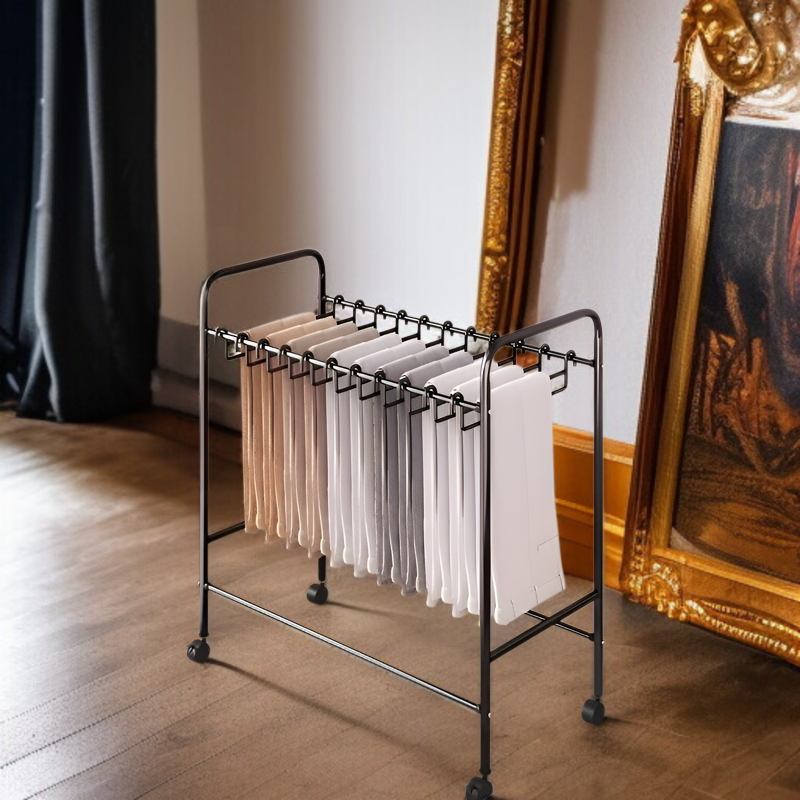 철예 바닥 바지 수납 선반 다기능 이동식 옷장 걸이 바지 스커트 바지 선반 수납 바지 선반