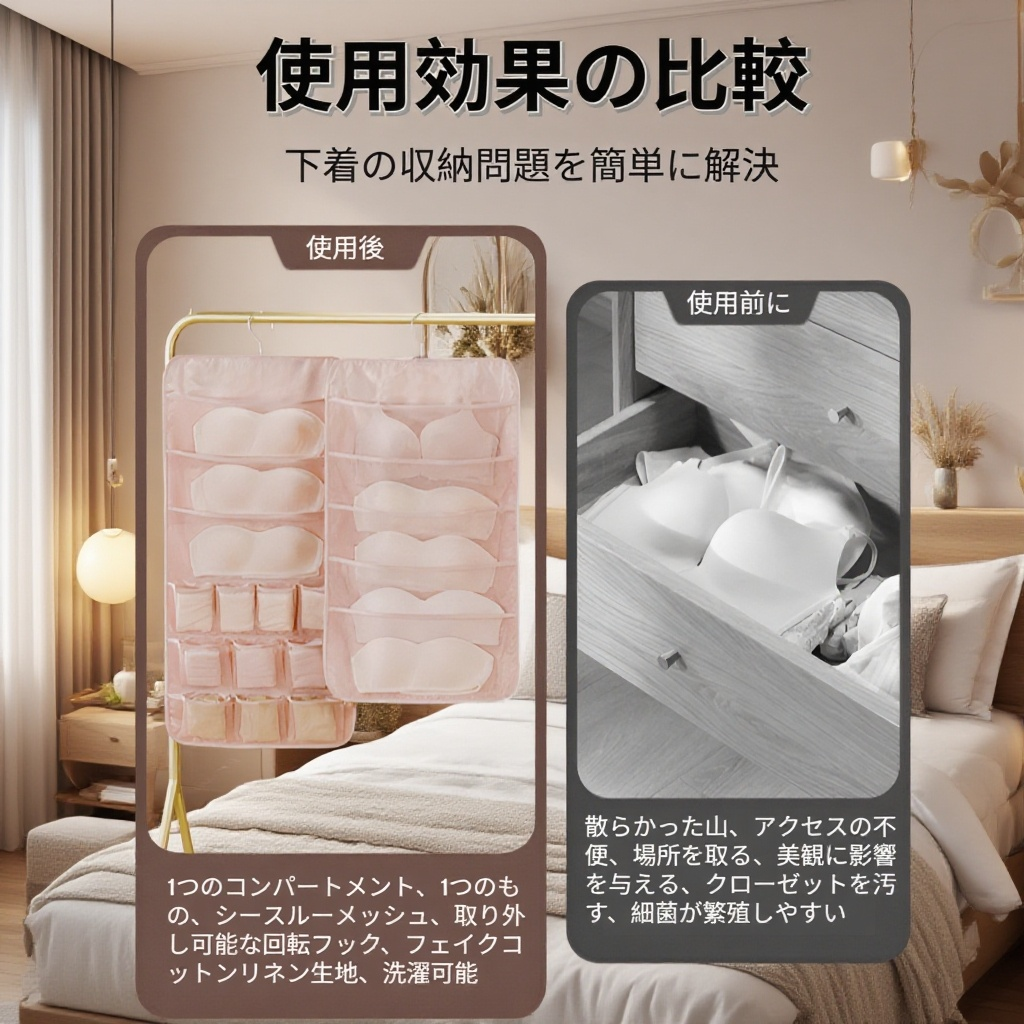 両面デザインで使いやすい収納バッグ