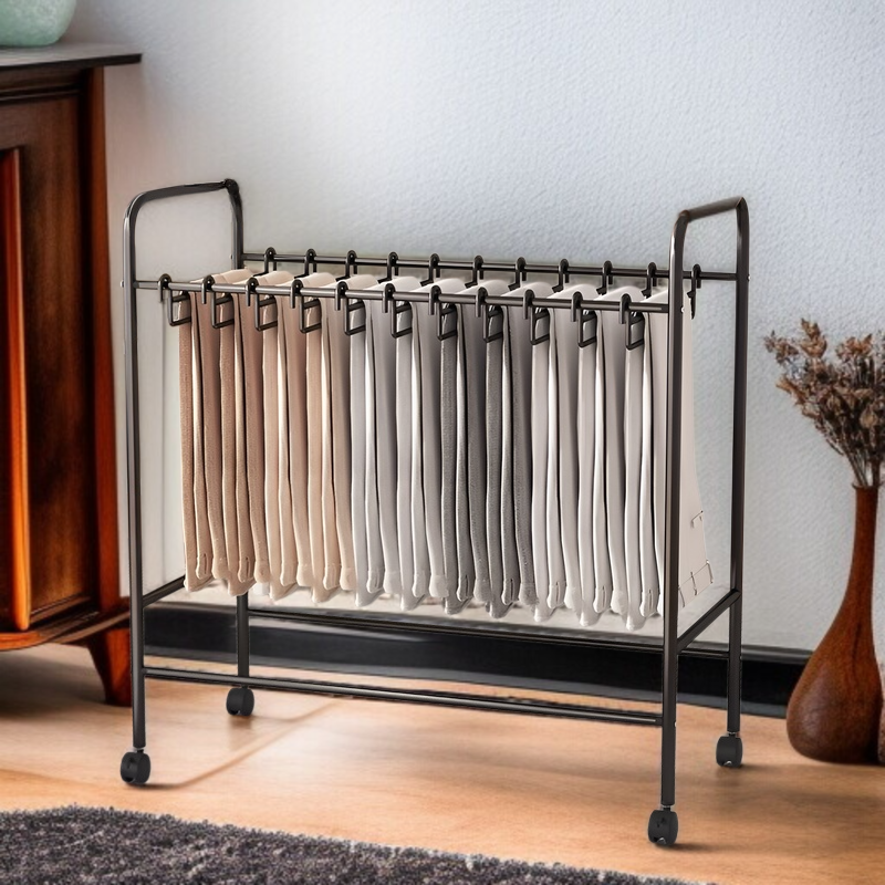 Iron Base Movable Pants Organizer Rack
