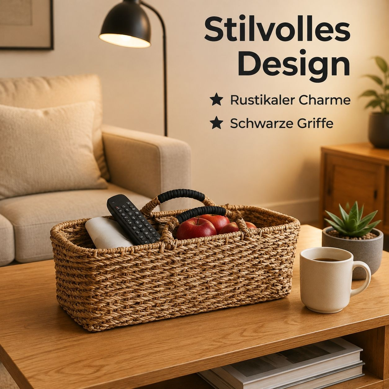 Landhausstil Seegras Geflochtener Geteilter Aufbewahrungskorb
