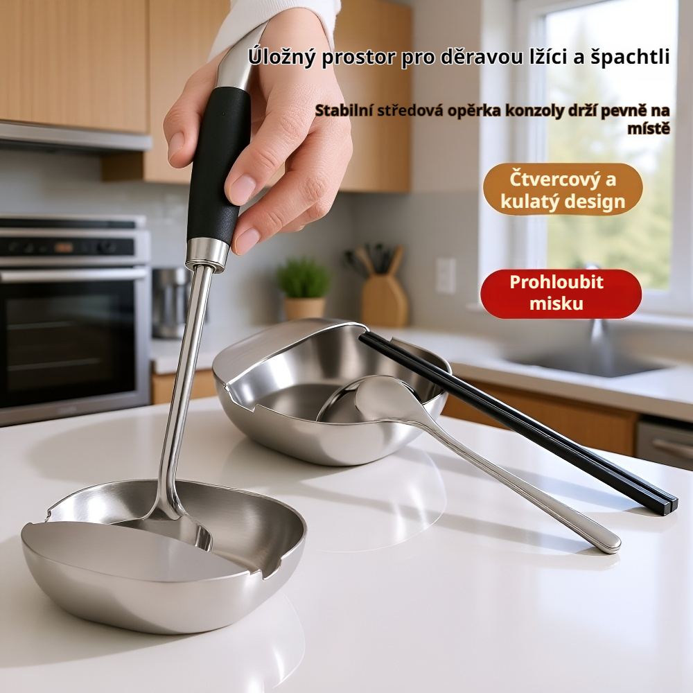 Držák na lžíce a špachtle z nerezové oceli na jídelní stůl