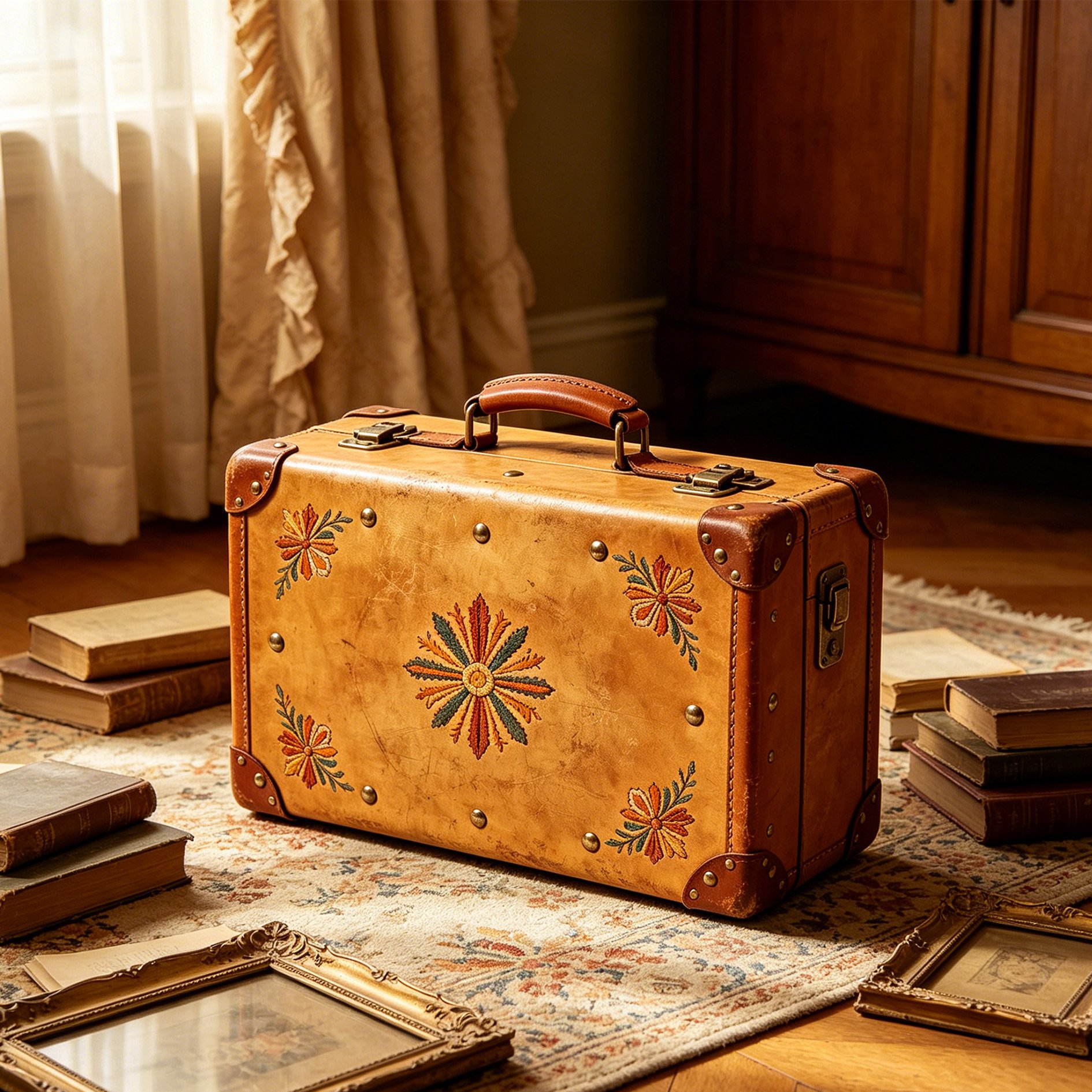 Maleta de viaje de cuero de estilo vintage