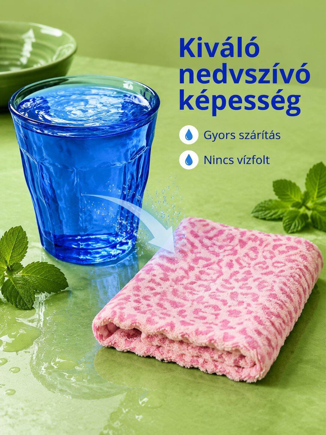 Vízszívó törlőkendő modern otthoni környezetben