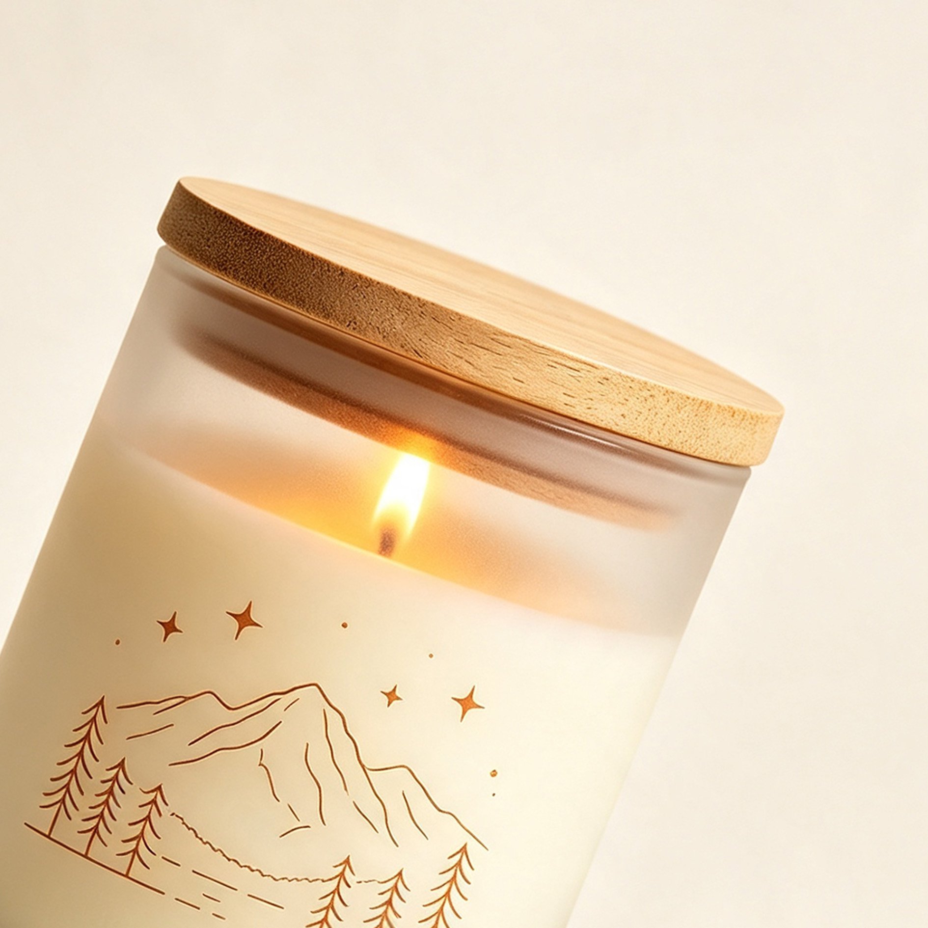 Mountain Forest Frosted Glass Scented Candle