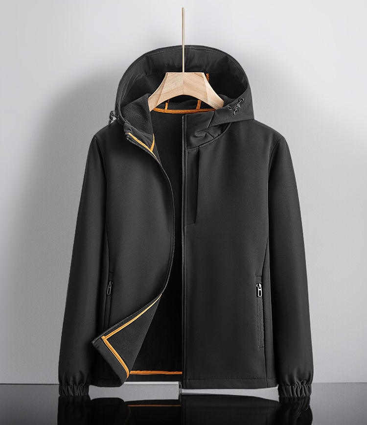 남성 겨울 소프트쉘 자켓 후면 이미지