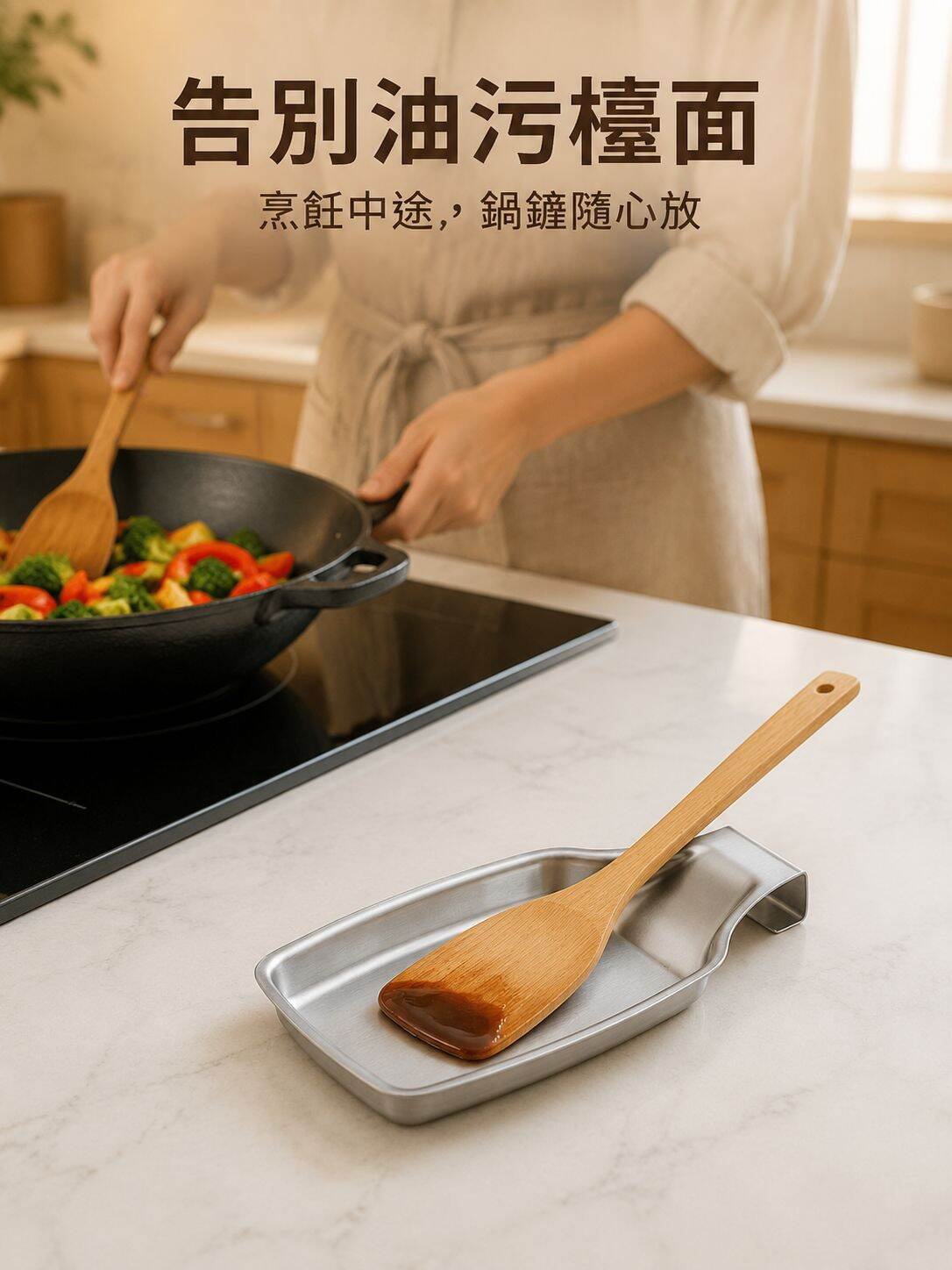 不銹鋼多功能廚房勺架，餐具夾托盤，筷子勺子收納架