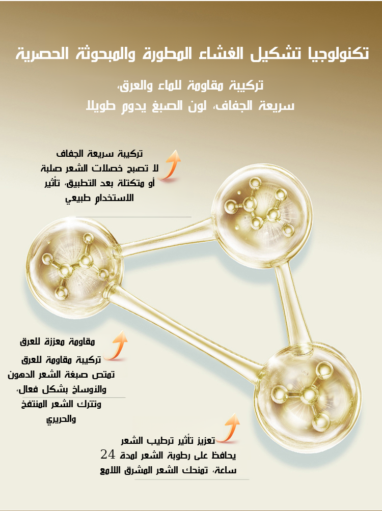قلم صبغ شعر غني بالببتيدات لتغطية الشيب بشكل طبيعي