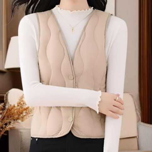 新しい冬スタイルの女性のダウンシルクベスト、軽量で暖かいフリースベスト、ショートベスト、インナーレイヤー