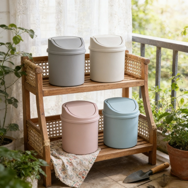 Kompakter und niedlicher Pastell Mülleimer