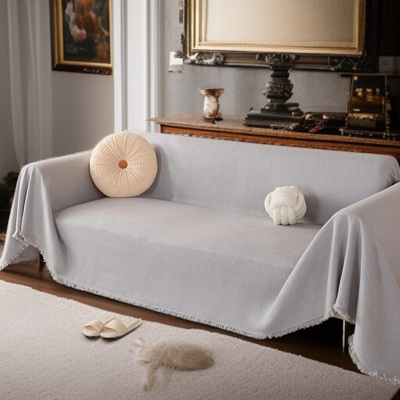 ソファークッション毛布 ソリッドカラーフルカバークッションソファカバー 防水防汚テディフリース毛布