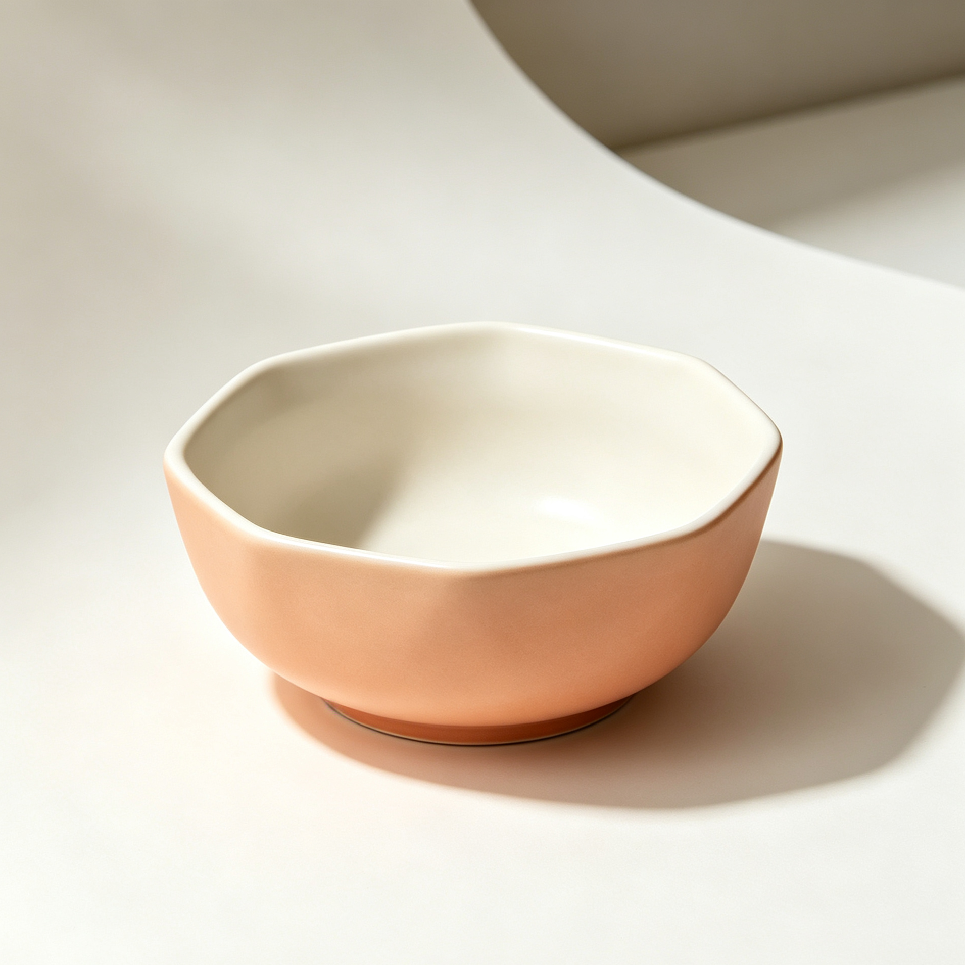 Polygonal ceramic bowls (6 pieces)