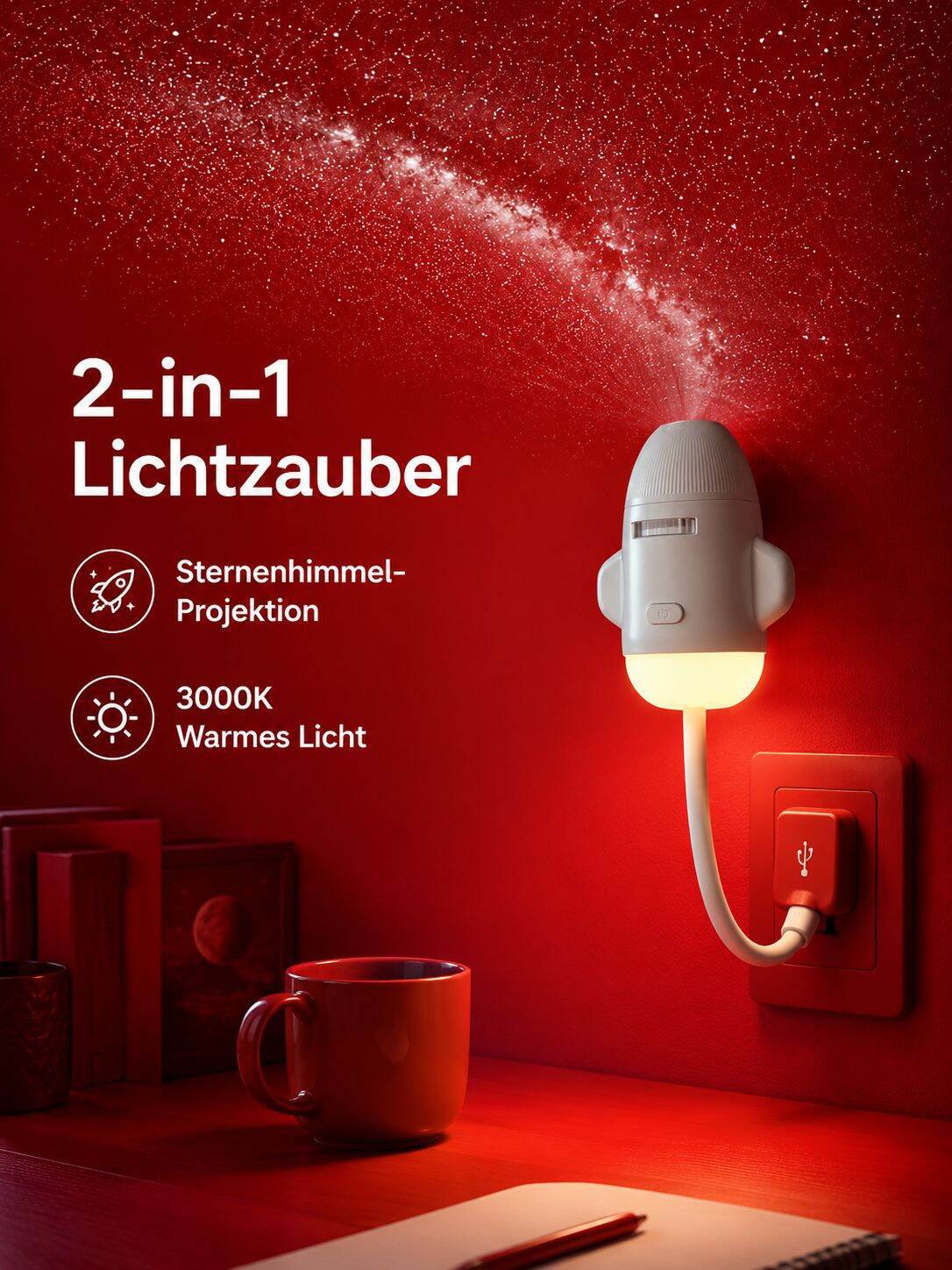 Sternenhimmel Projektionslampe USB Mini Beamer