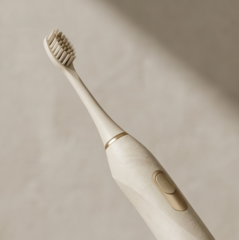 음파 전동 칫솔 헤드 클로즈업