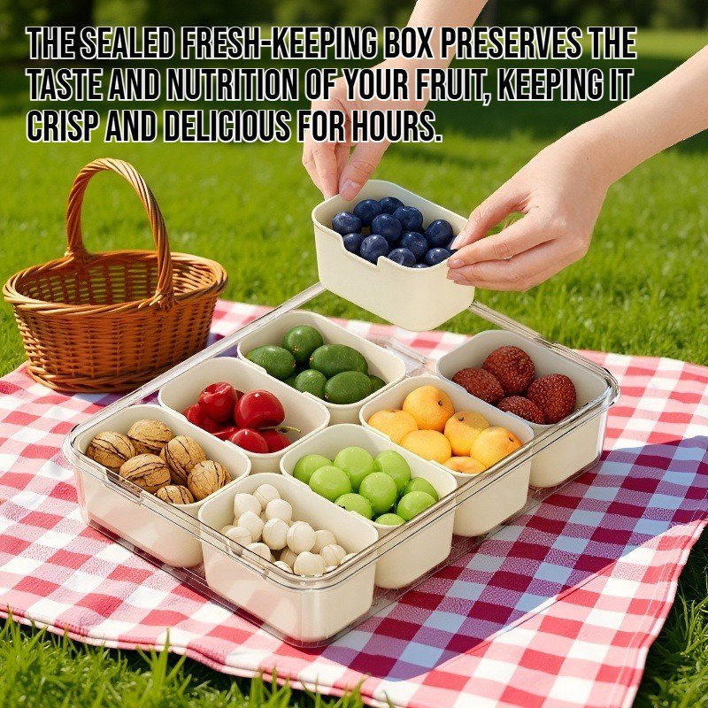 Picnic fruit box with knife and fork sealed fresh-keeping box