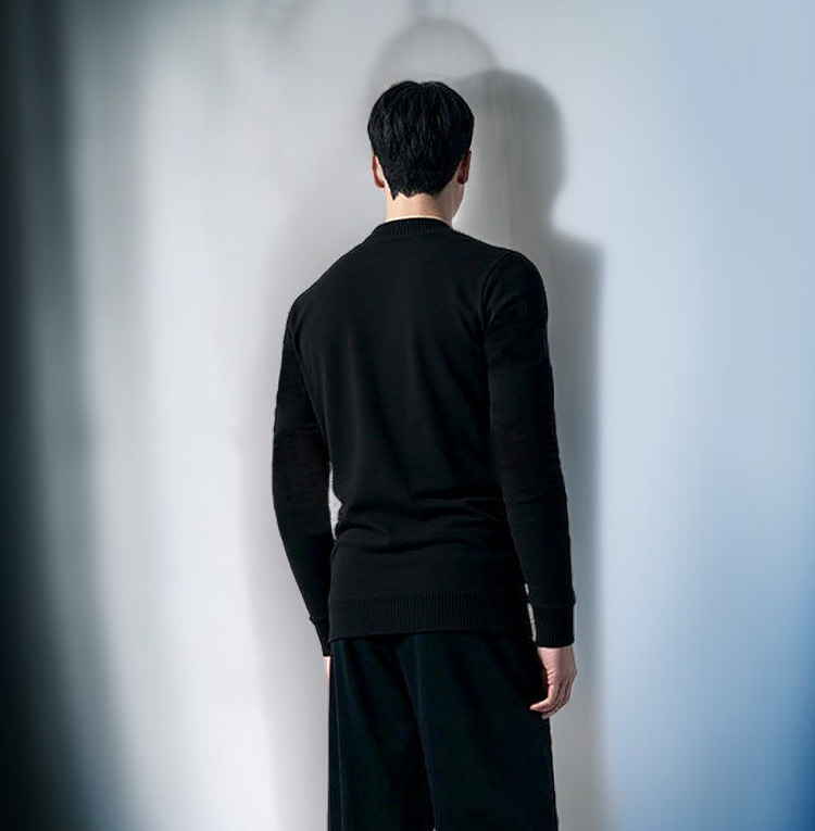 남자 캐주얼 라운드 니트 재킷