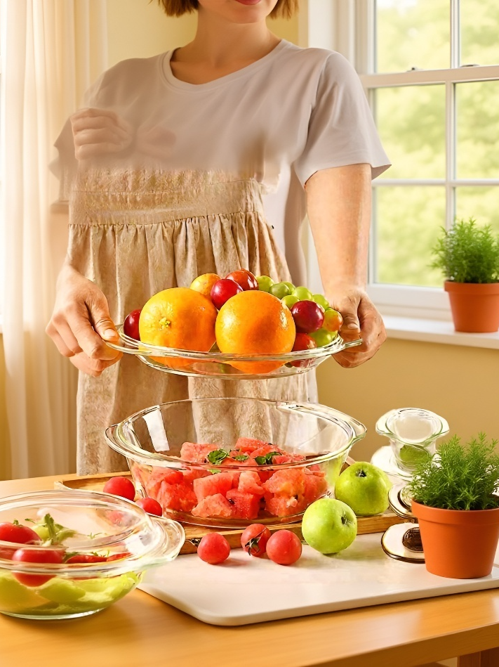 가정용 계란찜 그릇 라지 붕소 유리 내열 그릇 가열 전용 고규소 붕소 유리 그릇