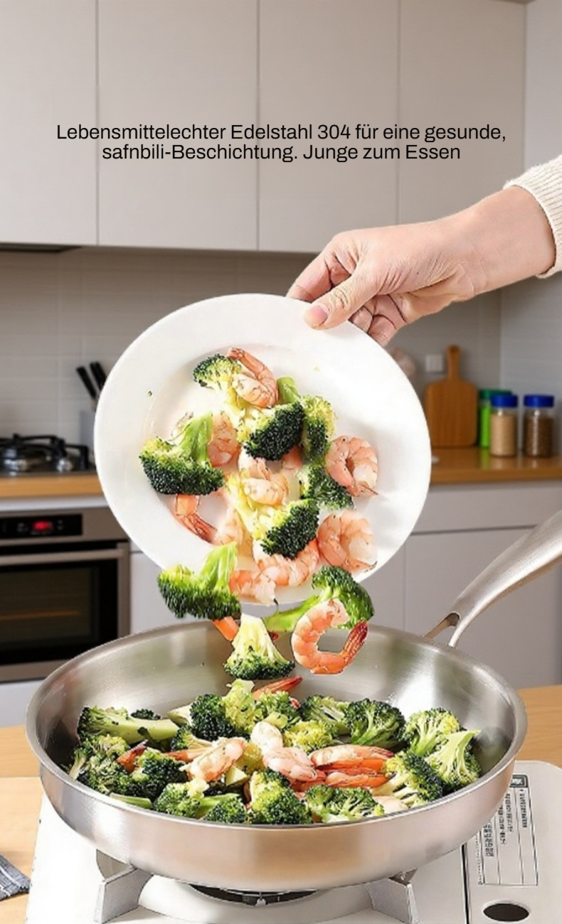 Dreischichtiger Edelstahl-Kochtopf mit Glasdeckel
