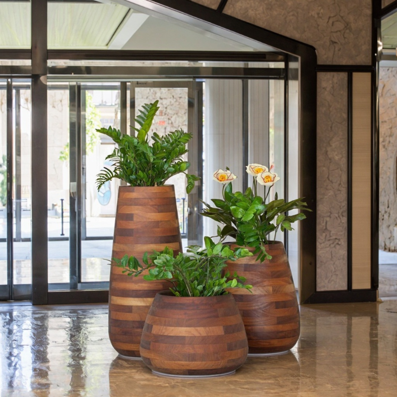 미니멀리즘 대형 원목 화분