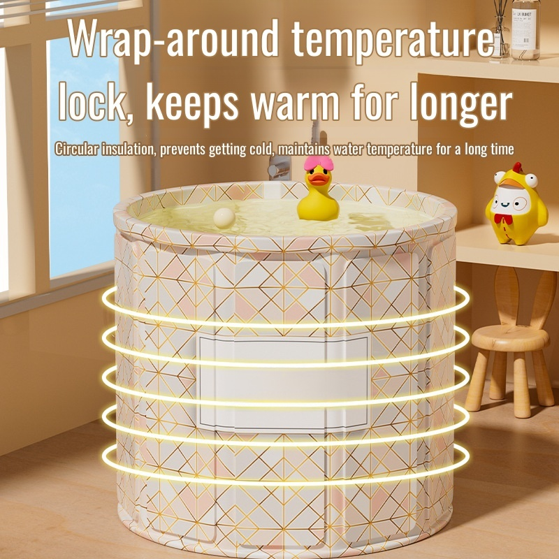 Portable No-Installation Foldable Bathtub, Home Soaking Tub for Adults and Children