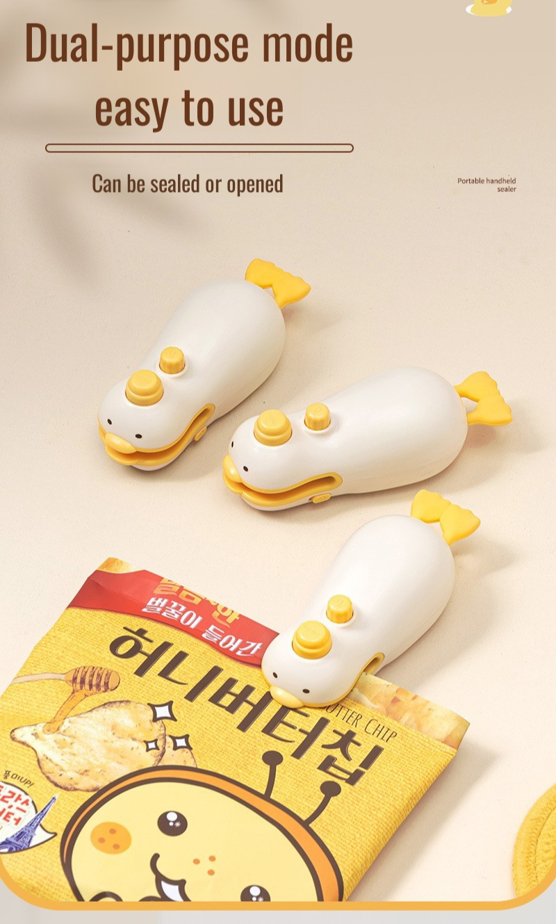 Portable heat sealer for kitchen food storage