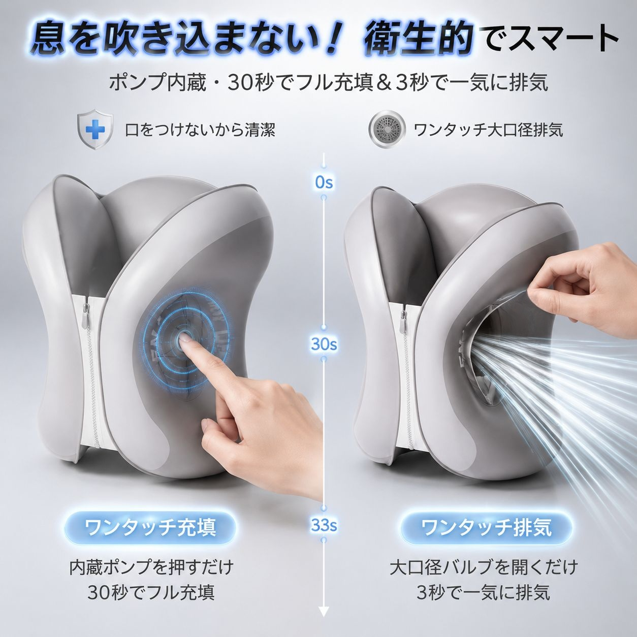 多機能旅行枕 携帯型エアピロー オフィス昼寝用うつぶせ枕