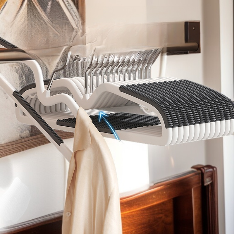 Set of 10 Compact Clothes Hangers — Non-Slip, Non-Marking, Space-Saving