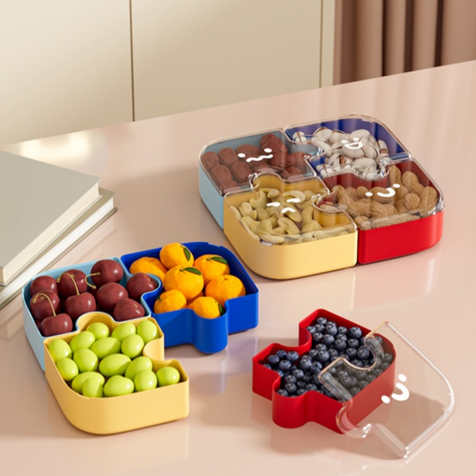Creative Puzzle Fruit Plate for Living Room Coffee Table