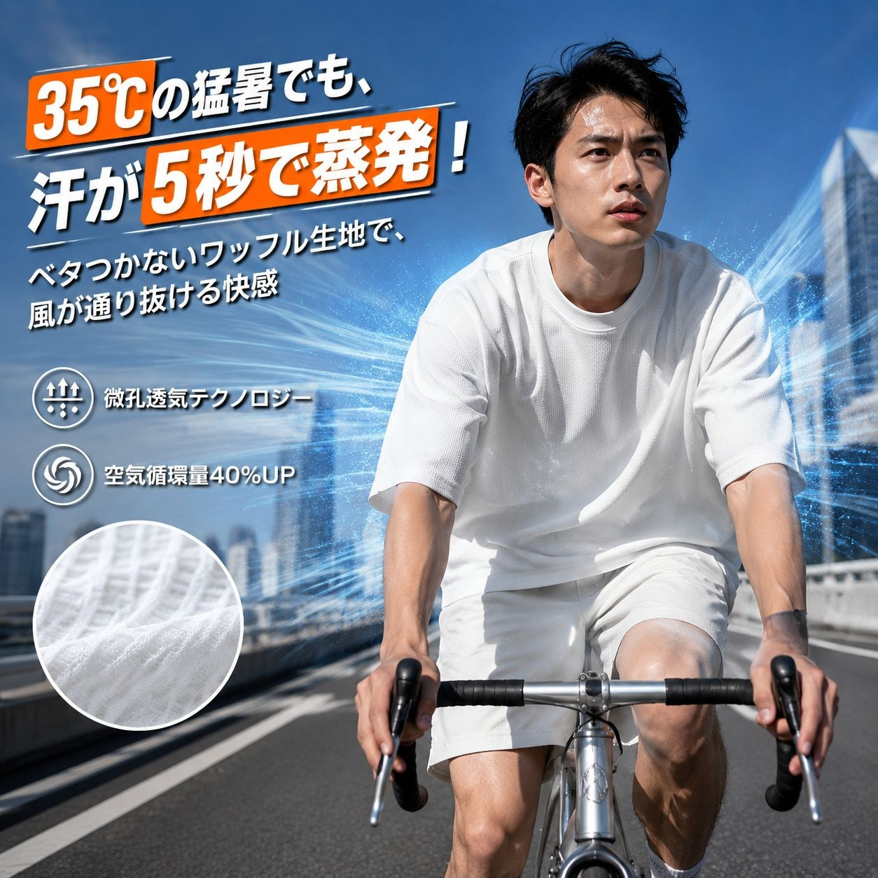 男性用夏のシンプルトレーニングセット