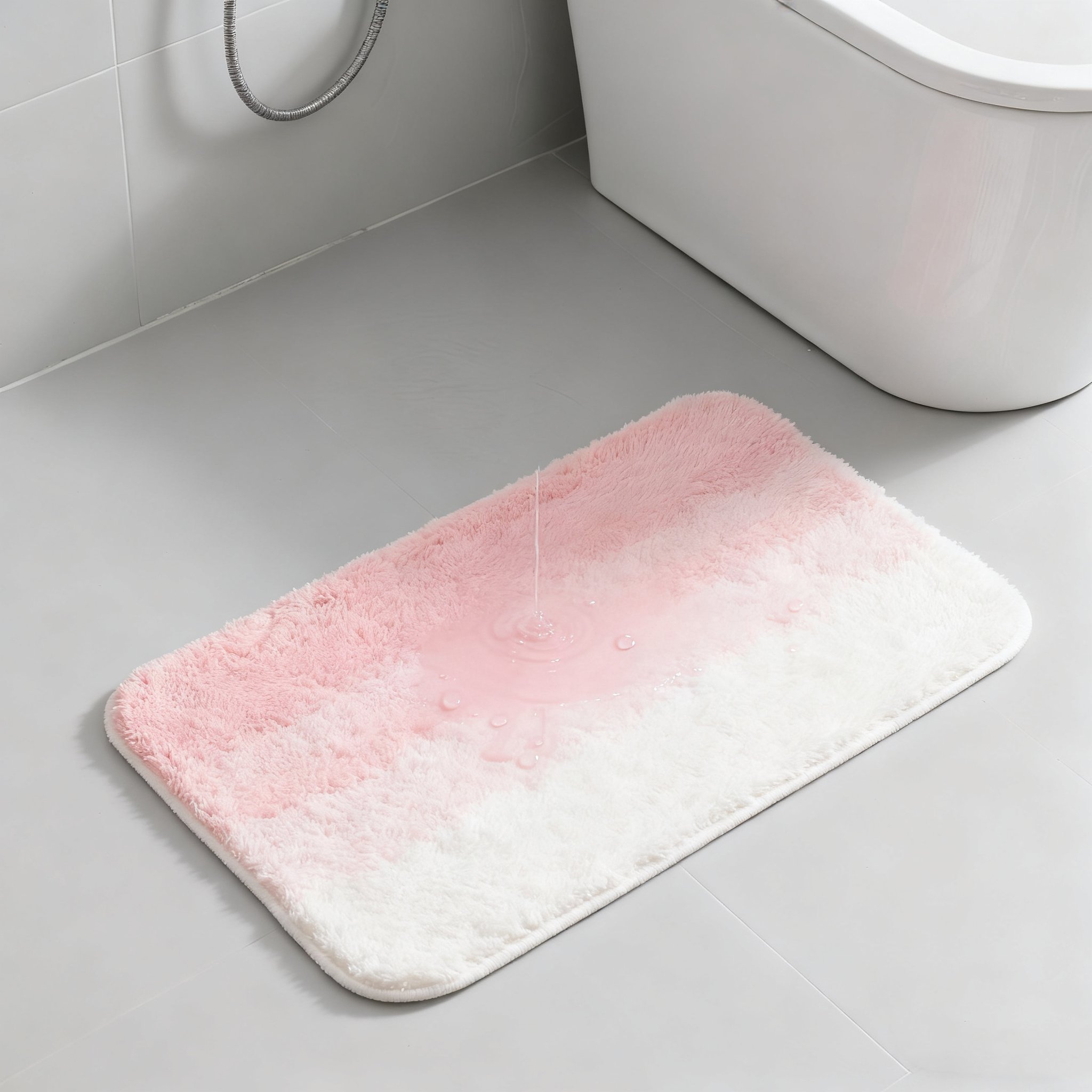  เสื่อรองพื้นห้องน้ำสีชมพูหวาน (แพ็คคู่ 2 ชิ้น)