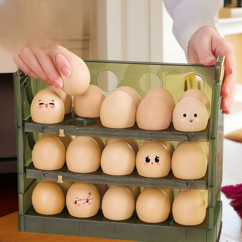 계란수납함 타이머 접이식 계란받침 신선함 수납 접이식 계란통