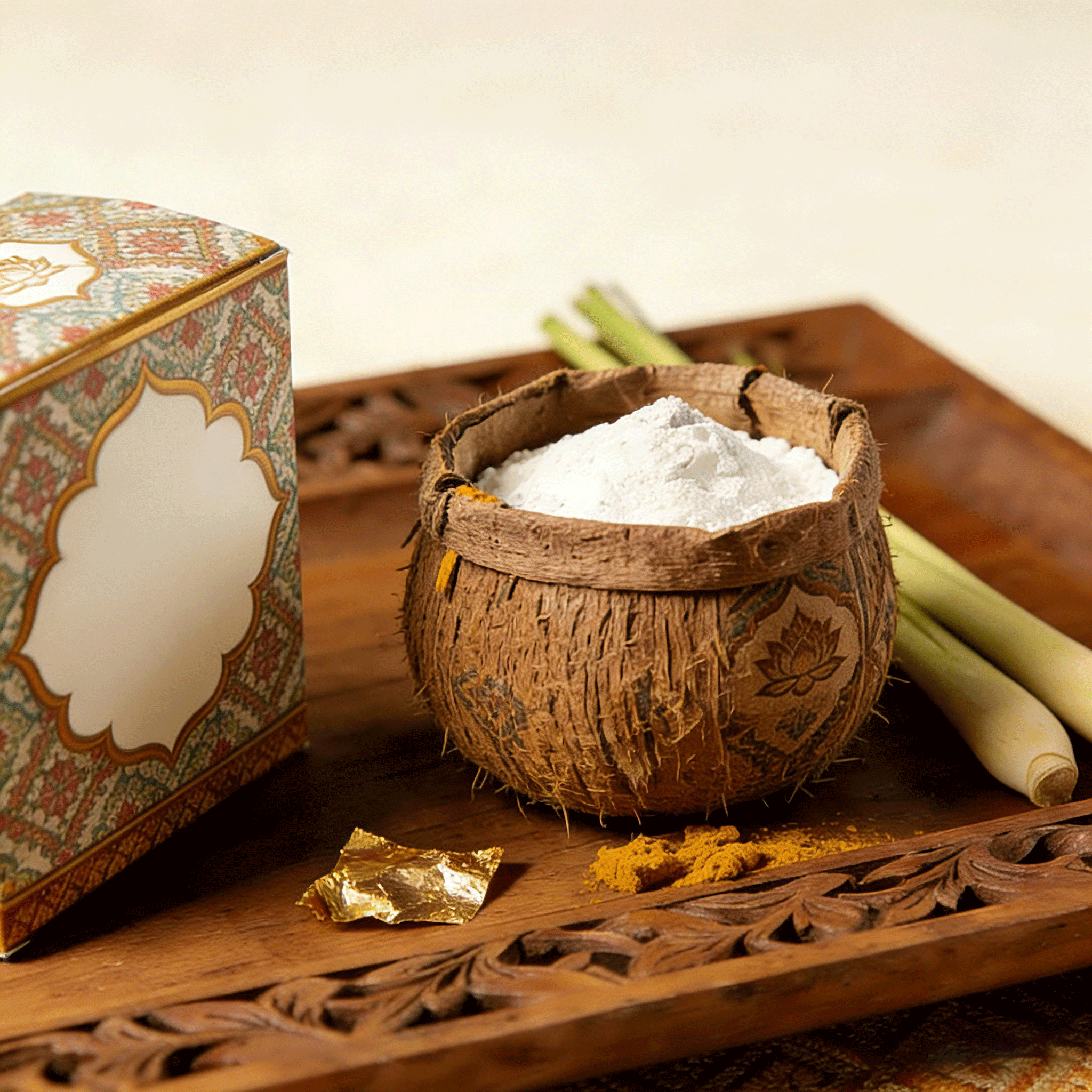 แป้งฝุ่นเย็น 150 กรัม (พร้อมกล่องและกระปุกเก็บ)