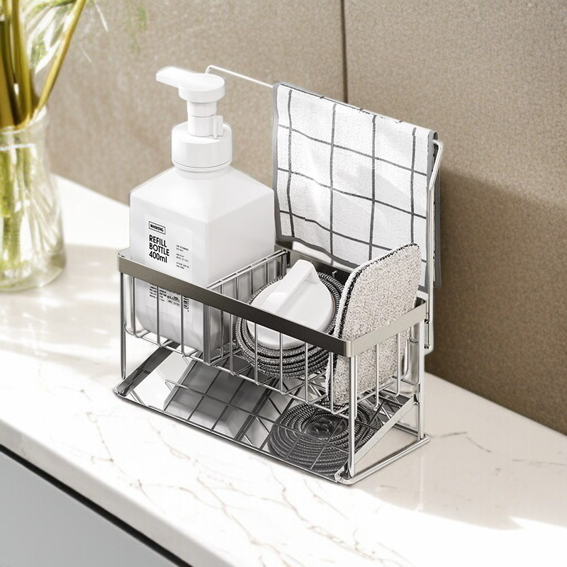 Schwammtuchhalter Aus Edelstahl Waschlappen Lagerung Mehrerer Artikel Küchenarbeitsplatte Hochwertig