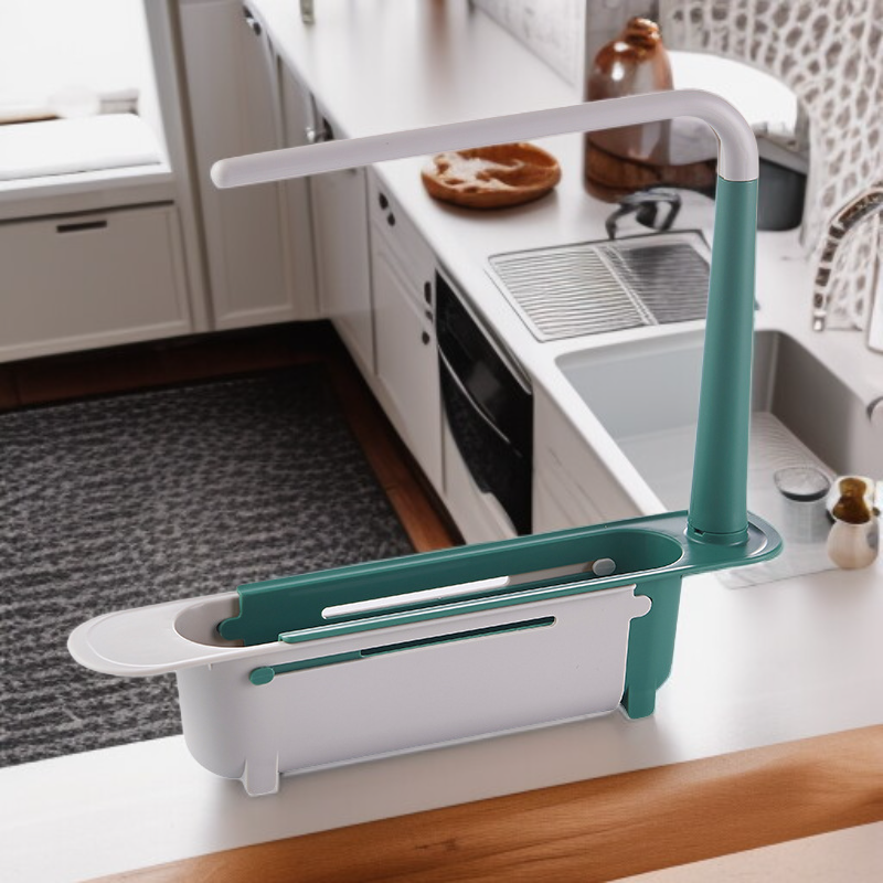 싱크대 걸이형 물빠짐 바구니, 텔레스코픽 선반 대용량 