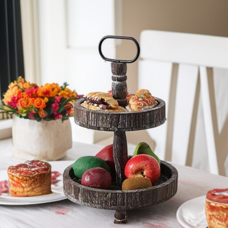 인테리어 소품 유럽 스타일 나무 식기 트레이, 다용도 과일 빵 접시