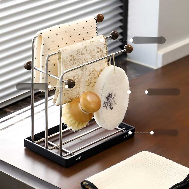 多機能キッチンふきん水切りホルダー