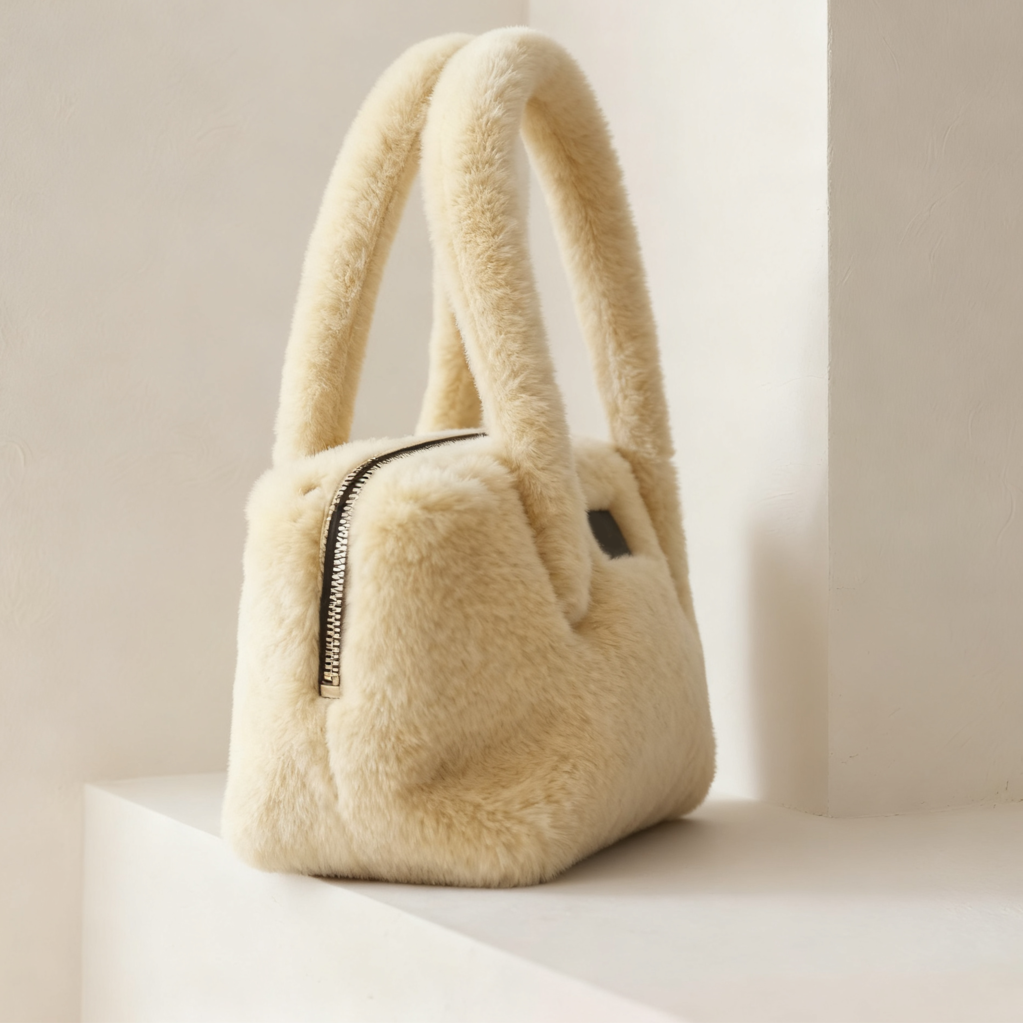 กระเป๋าถือหนังขนสัตว์นุ่มอุ่น ดีไซน์ทันสมัย