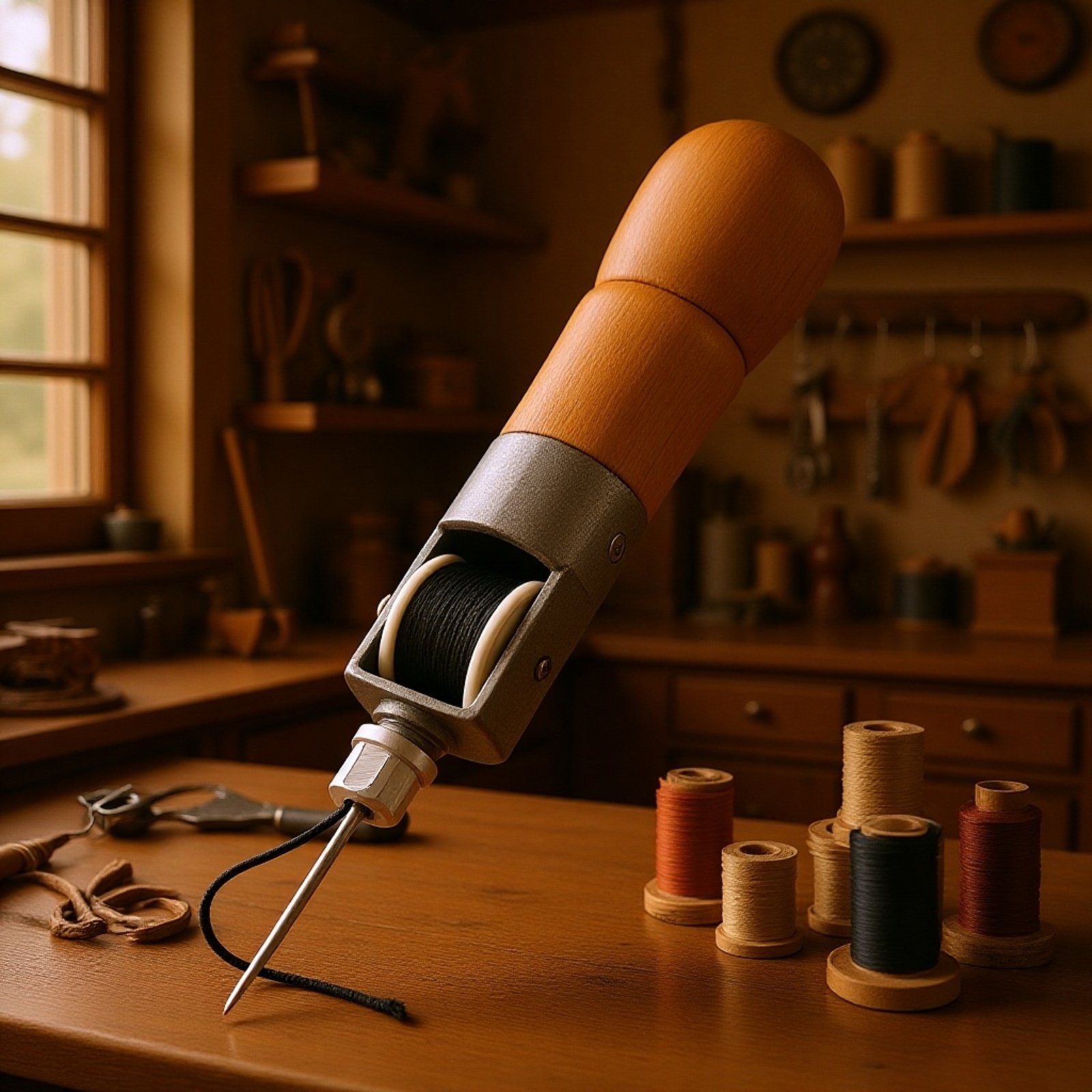 Handnähwerkzeug für DIY-Lederarbeiten aus pflanzlich gegerbtem Leder