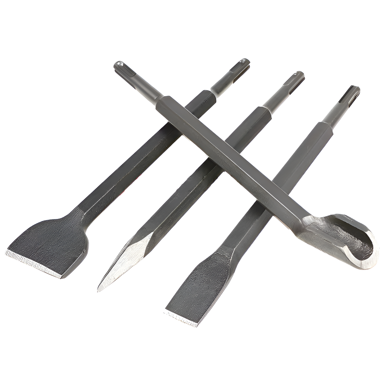 U型工具付き二溝ハンマードリルチゼルセット