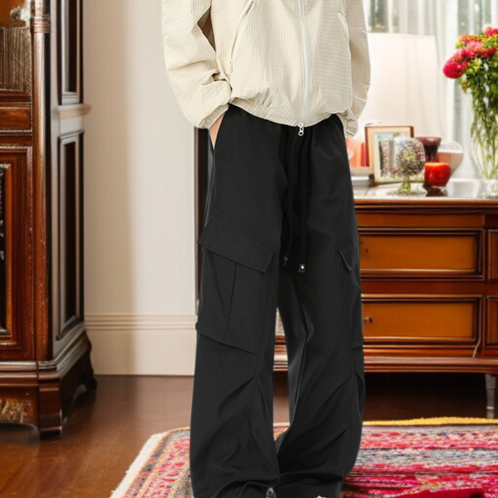 Pantalones rectos impermeables para exteriores, multifuncionales y holgados