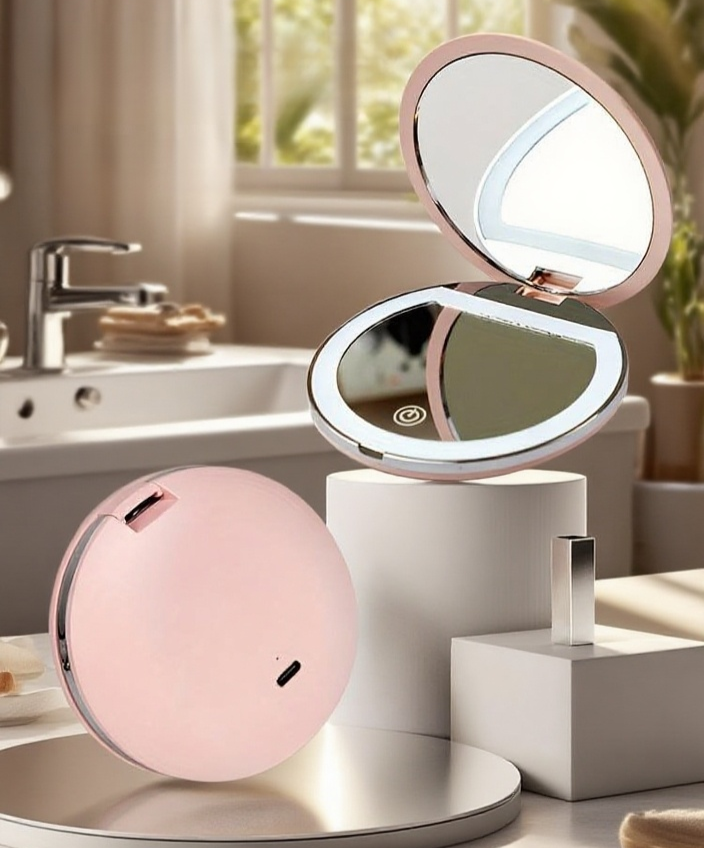 미니 포켓 양면 화장 거울 전체 모습