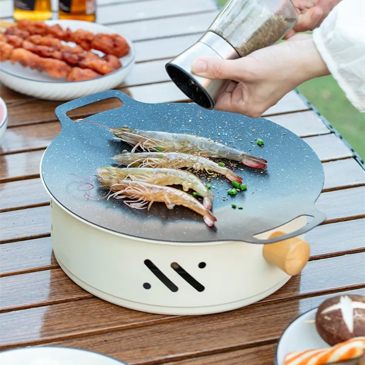 휴대용 야외 바베큐 그릴 가정용 소형 숯불 구이 그릴 다기능 캠핑 바베큐