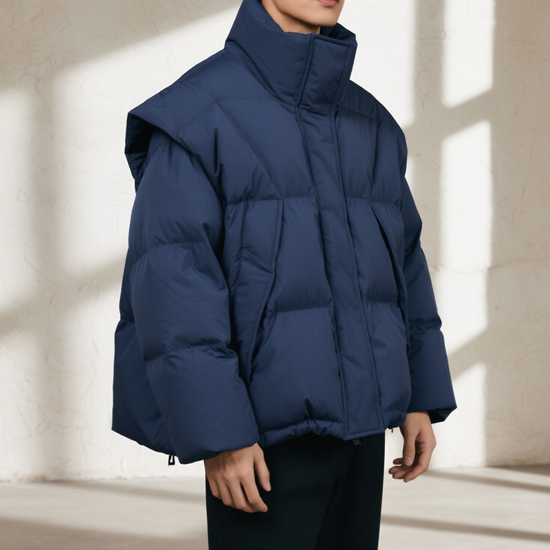 남성용 블루 다운 재킷