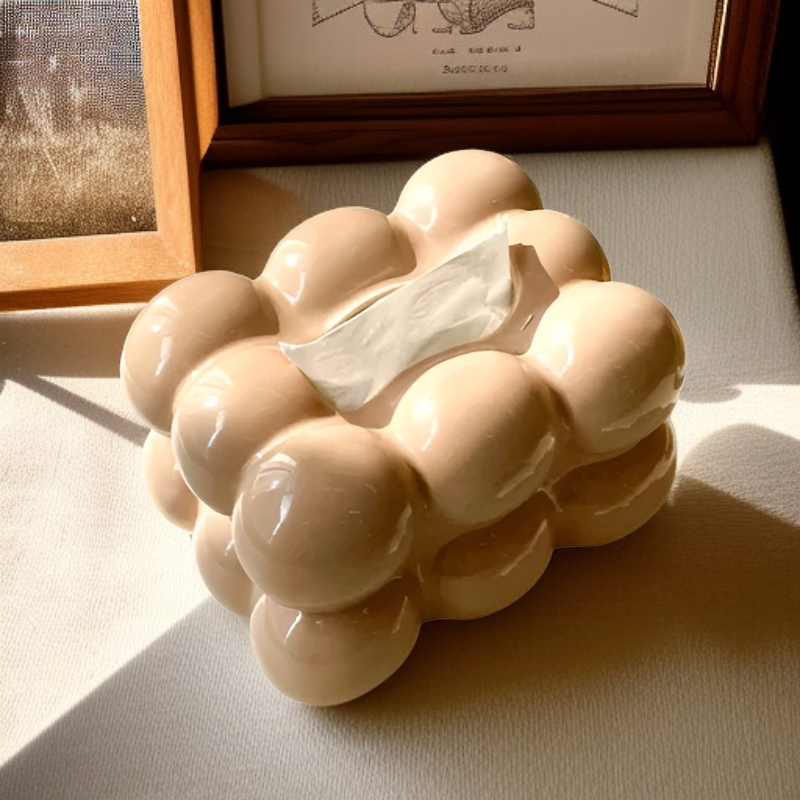 グランデローザ マシュマロ ティッシュケース 陶器セット