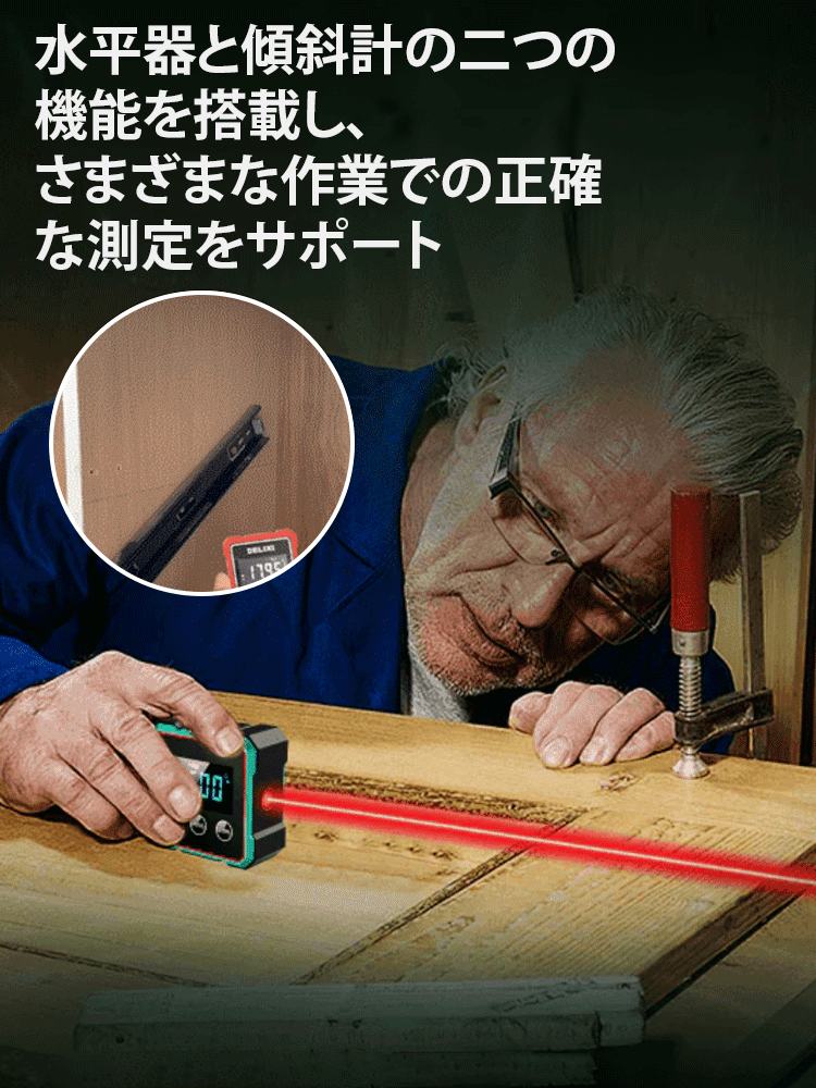 磁力デジタル角度計