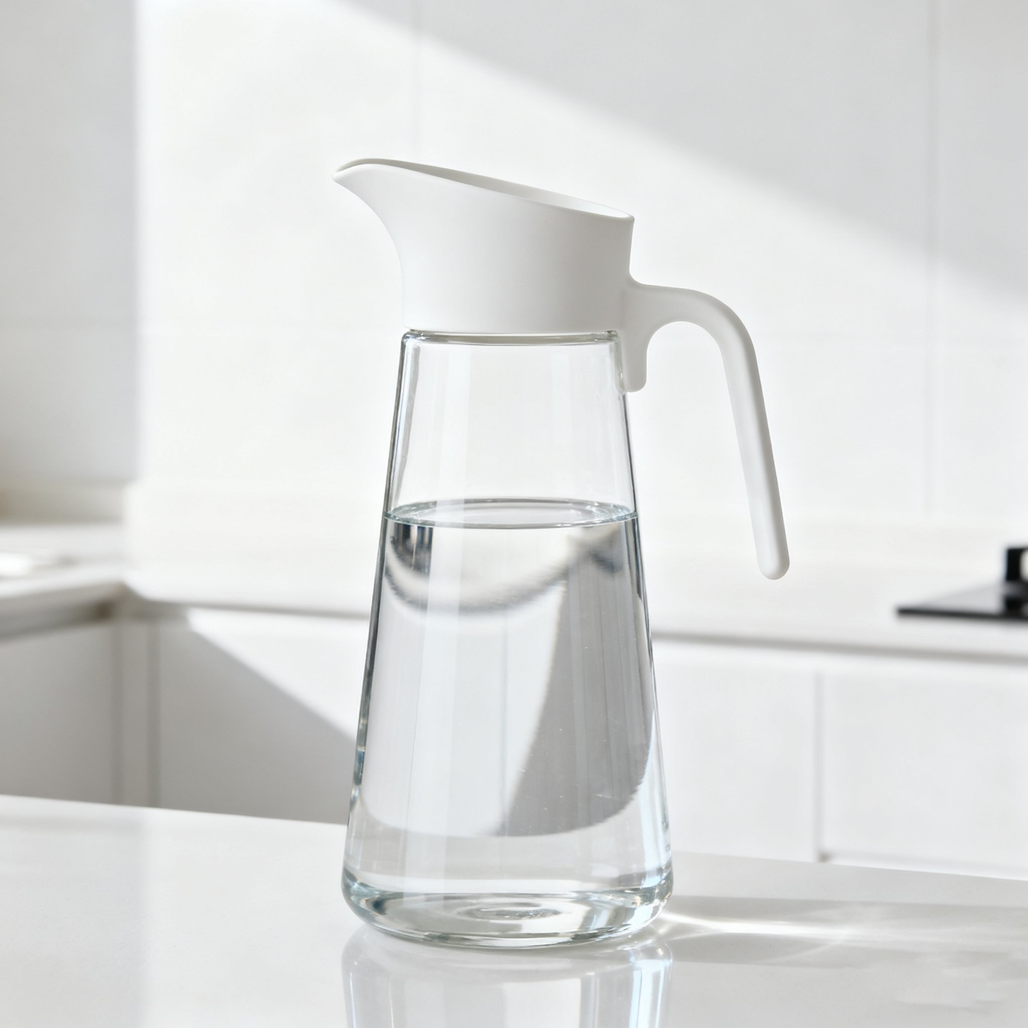 투명 유리 주전자 