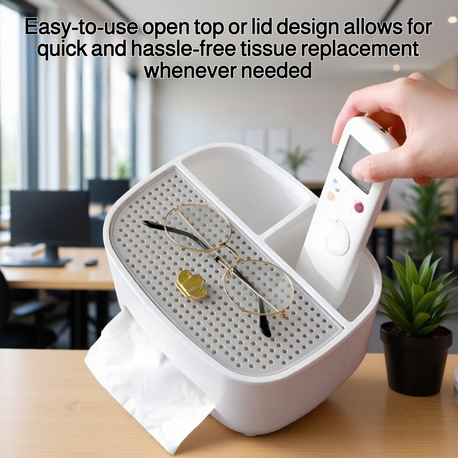 Elegant tissue box for desktop use in living room
