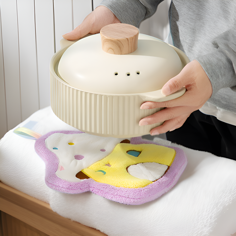 キュートなキノコハウス吸水コーラルフリース掛けタオル