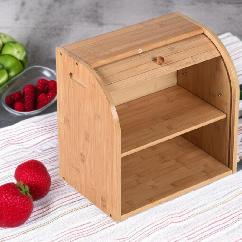 주방 나무 다층 빵 보관함 전체 모습