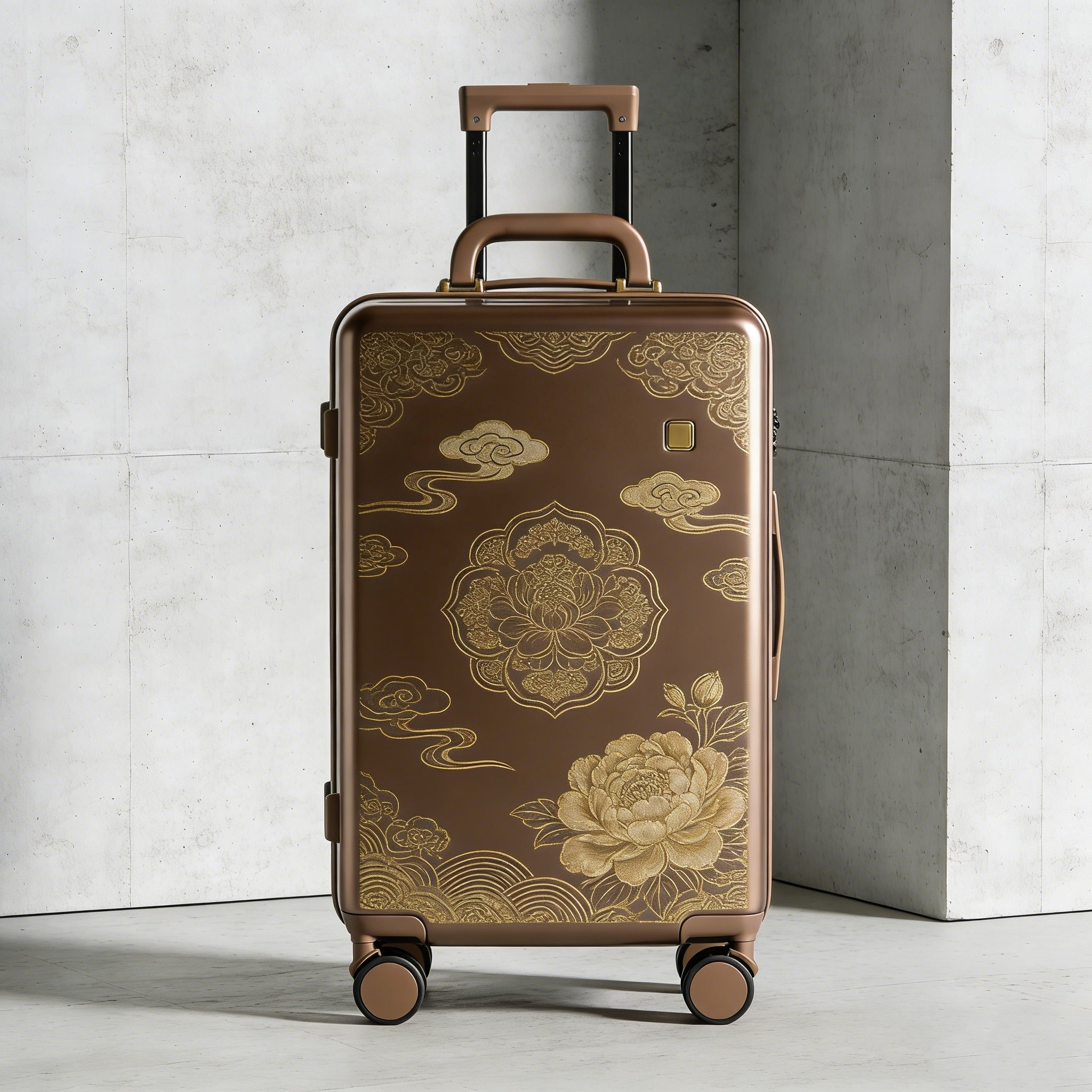 花柄キャリーバッグ 