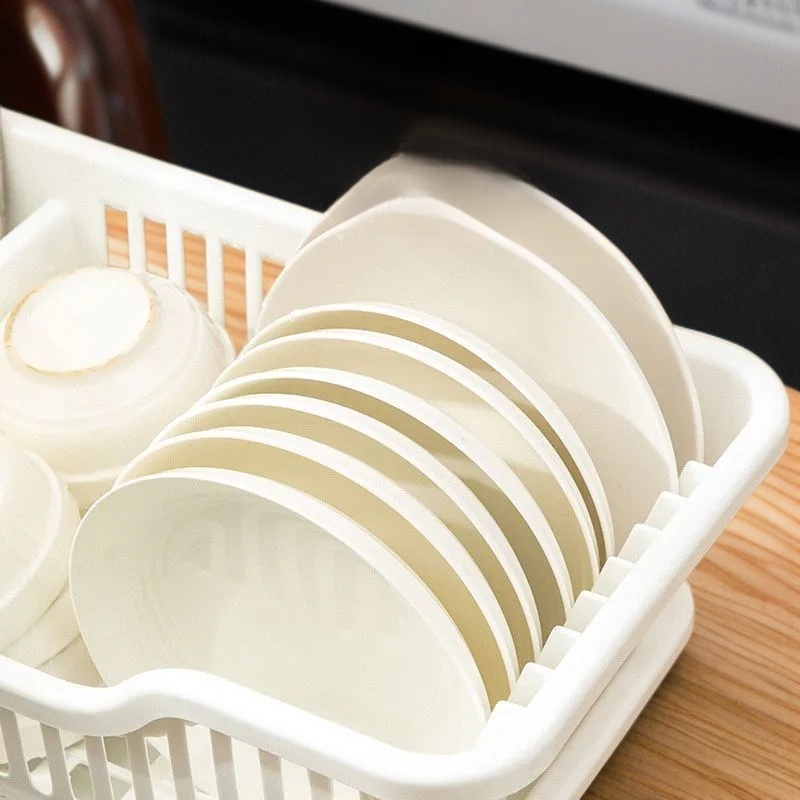 Estante de almacenamiento y drenaje para platos y tazones de cocina